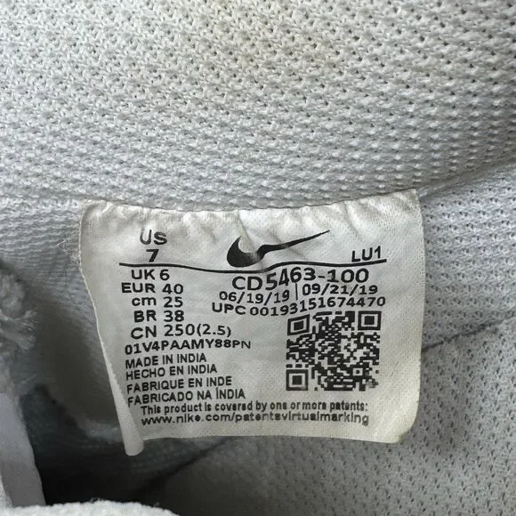 Nike Court Vision Mens Size 7 Low Triple White Custom Painted Splatter GUC - Picture 8 of 8